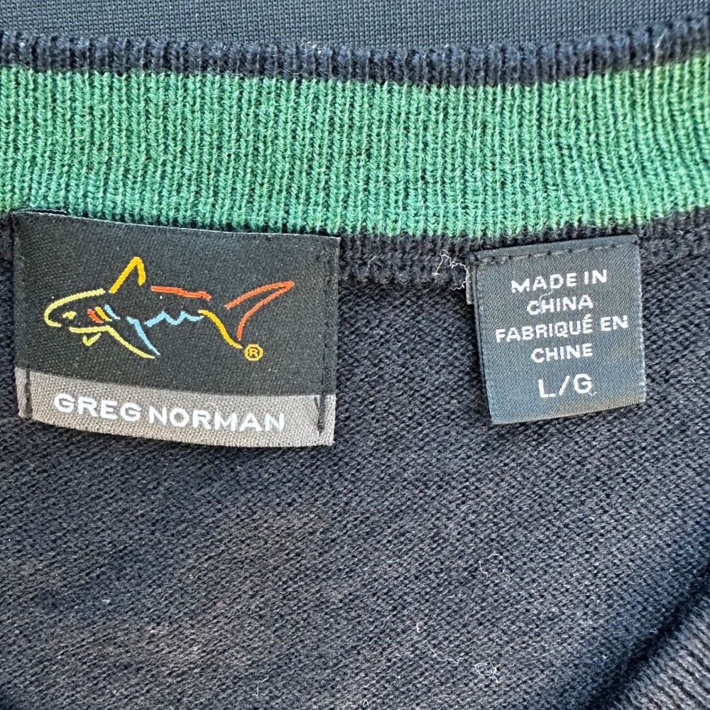 Greg Norman Sweater Vest Mens Large Black Good Plaid Side Panels V-Neck Golf - Picture 3 of 7